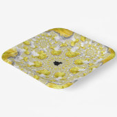 Abstraktes Gold-Fraktal Pappteller (Gewinkelt)