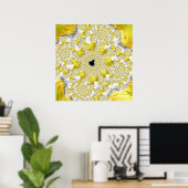 Abstraktes Gold-Fraktal Poster (Heimbüro)