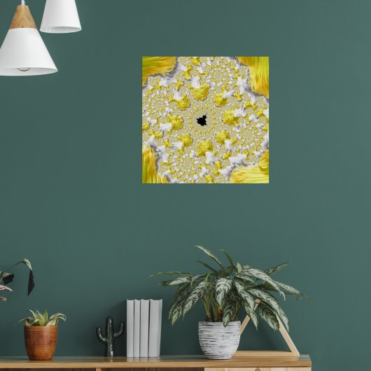 Abstraktes Gold-Fraktal Poster (Wohnzimmer 1)
