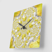 Abstraktes Gold-Fraktal Quadratische Wanduhr (Winkel)