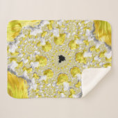 Abstraktes Gold-Fraktal Sherpadecke (Vorderseite (Horizontal))