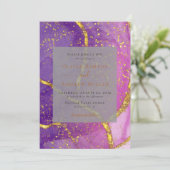 Abstraktes Gold Lila Einzigartig bei einer QR-Hoch Einladung (Stehend Vorderseite)