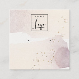 Abstraktes Gold-Lila-Logo-Band Quadratische Visitenkarte