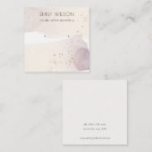 Abstraktes Gold Lila Watercolor Earring Display Quadratische Visitenkarte (Vorne/Hinten)