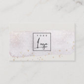 Abstraktes Gold Lilac Brush Stoß Wasserfarblogos Visitenkarte (Vorderseite)