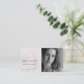 Abstraktes Gold Lilac Pinselstrich Wasserfarben Fo Visitenkarte (Stehend Vorderseite)