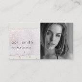 Abstraktes Gold Lilac Pinselstrich Wasserfarben Fo Visitenkarte (Vorderseite)