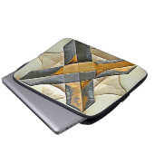 Abstraktes Gold-Metall-Design Laptopschutzhülle (Vorne Knopf)