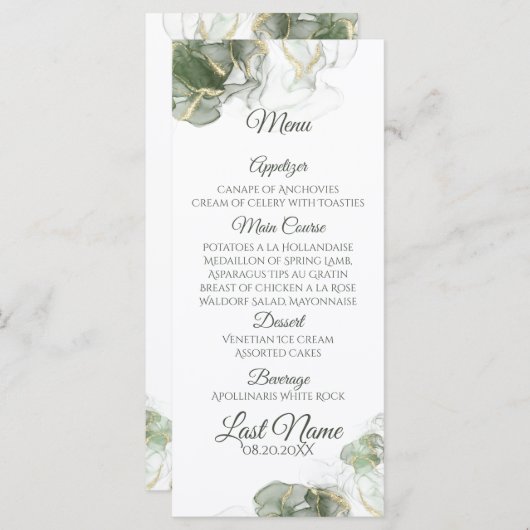 Abstraktes Gold-Mute-Sage-Grün (Vorne/Hinten)