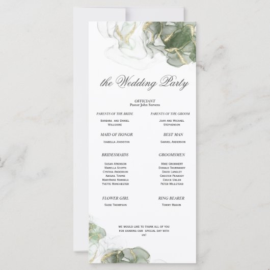 Abstraktes Gold-Mute-Sage-Grün (Rückseite)