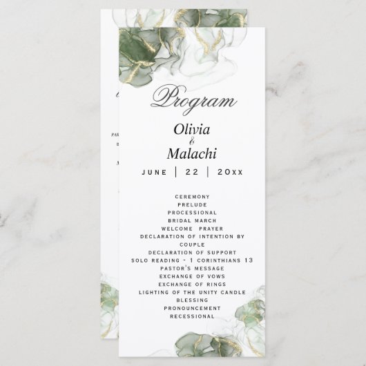 Abstraktes Gold-Mute-Sage-Grün (Vorne/Hinten)