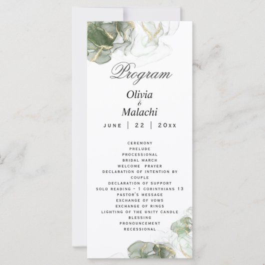 Abstraktes Gold-Mute-Sage-Grün (Vorderseite)