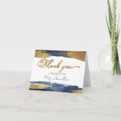 Abstraktes Gold Navy Blue Brautparty Dankeskarte (Vorderseite)