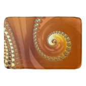 Abstraktes Gold Orange Gradient Spiral Fraktal Badematte (Vorderseite)