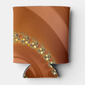 Abstraktes Gold Orange Gradient Spiral Fraktal Dosenkühler (Vorderseite)