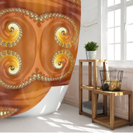 Abstraktes Gold Orange Gradient Spiral Fraktal Duschvorhang