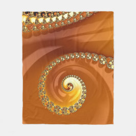 Abstraktes Gold Orange Gradient Spiral Fraktal Fleecedecke