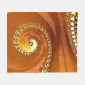 Abstraktes Gold Orange Gradient Spiral Fraktal Fleecedecke (Vorderseite (Horizontal))