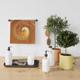 Abstraktes Gold Orange Gradient Spiral Fraktal Handtuch