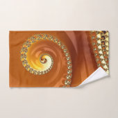 Abstraktes Gold Orange Gradient Spiral Fraktal Handtuch (Handtuch)