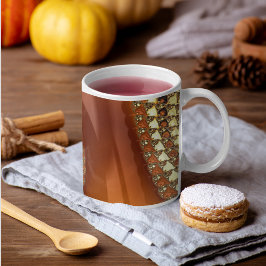 Abstraktes Gold Orange Gradient Spiral Fraktal Kaffeetasse