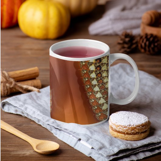 Abstraktes Gold Orange Gradient Spiral Fraktal Kaffeetasse