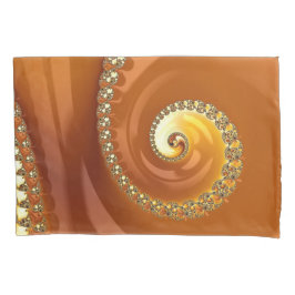 Abstraktes Gold Orange Gradient Spiral Fraktal Kissenbezug