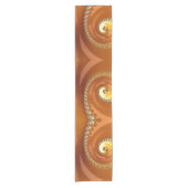 Abstraktes Gold Orange Gradient Spiral Fraktal Kurzer Tischläufer (Vorderseite)