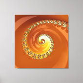 Abstraktes Gold Orange Gradient Spiral Fraktal Leinwanddruck (Vorderseite)