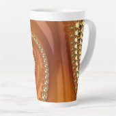 Abstraktes Gold Orange Gradient Spiral Fraktal Milchtasse (Rechte Ecke)