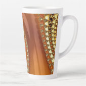 Abstraktes Gold Orange Gradient Spiral Fraktal Milchtasse (Rechts)