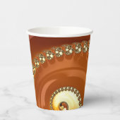 Abstraktes Gold Orange Gradient Spiral Fraktal Pappbecher (Links)