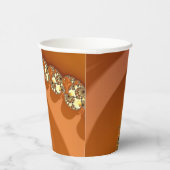 Abstraktes Gold Orange Gradient Spiral Fraktal Pappbecher (Rechts)