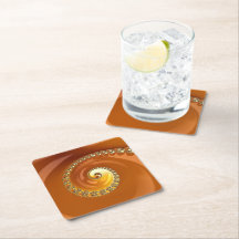 Abstraktes Gold Orange Gradient Spiral Fraktal