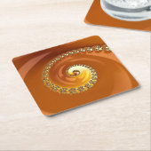 Abstraktes Gold Orange Gradient Spiral Fraktal Rechteckiger Pappuntersetzer (angewinkelt)