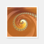 Abstraktes Gold Orange Gradient Spiral Fraktal Serviette (Vorderseite)