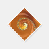 Abstraktes Gold Orange Gradient Spiral Fraktal Serviette (Ecke)