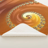 Abstraktes Gold Orange Gradient Spiral Fraktal Sherpadecke (3/4)