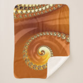 Abstraktes Gold Orange Gradient Spiral Fraktal Sherpadecke (Vorderseite)