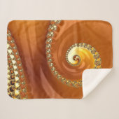 Abstraktes Gold Orange Gradient Spiral Fraktal Sherpadecke (Vorderseite (Horizontal))