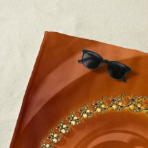 Abstraktes Gold Orange Gradient Spiral Fraktal