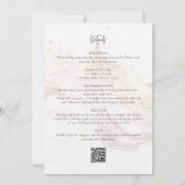 Abstraktes Gold Pink Einzigartig in einer QR-Hochz Einladung (Rückseite)