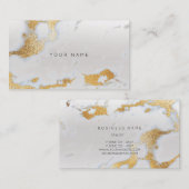 Abstraktes Gold Silver Gray Marble Metallic Stylis Visitenkarte (Vorne/Hinten)