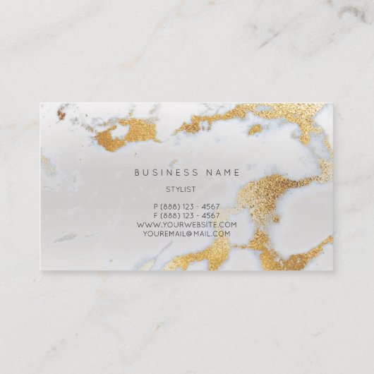 Abstraktes Gold Silver Gray Marble Metallic Stylis Visitenkarte (Rückseite)