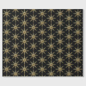 Abstraktes Gold Snowflake Muster Geschenkpapier (Flach)