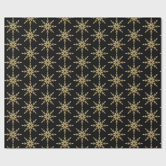 Abstraktes Gold Snowflake Muster Geschenkpapier (Flach)