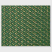 Abstraktes Gold-Stechpalme Geschenkpapier (Flach)