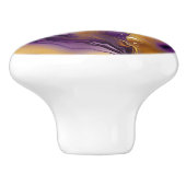 Abstraktes Gold und Amethyst Keramikknauf (Seitenansicht)