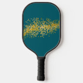 Abstraktes Gold und Aquamarin Pickleball Schläger (Rückseite)