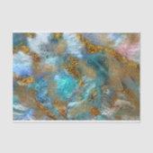 Abstraktes Gold und Aquamarine Imitate Fohlen Glit Seidenpapier (Vorderseite)